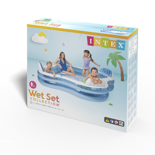 INTEX 56475NP felfújható medence 4 üléssel, 229x229x66 cm, 882L