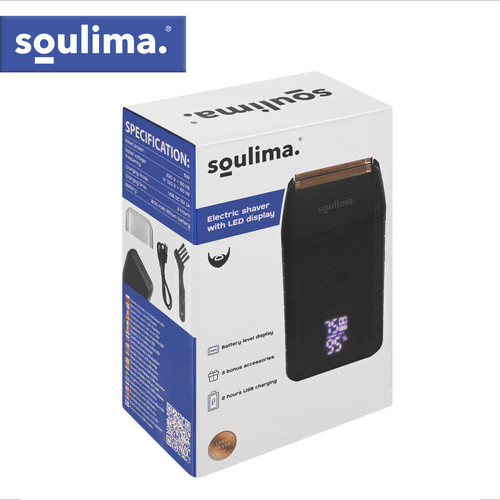 Soulima LED kijelzős szakállvágó USB-C töltéssel, 2 fóliás rendszerrel – 60 perc üzemidő