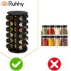 Ruhhy 20 db-os fűszertartó szett, 90 ml-es üvegekkel, 360° forgó állvánnyal