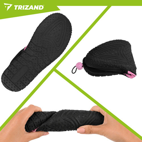 Trizand fekete-pink vízi cipő, 39-es méret, 5 mm-es csúszásmentes talppal