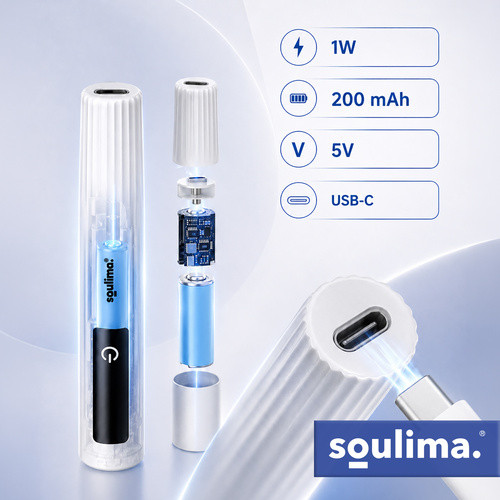 Soulima MINI 3W UV LED lámpa tartóval, USB-C töltéssel és LCD kijelzővel