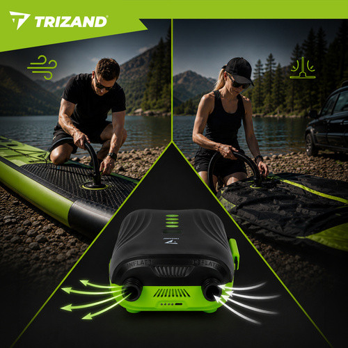 Trizand Akkumulátoros SUP Pumpa 20 PSI LCD 4000 mAh USB-C – Gyors Felfújás