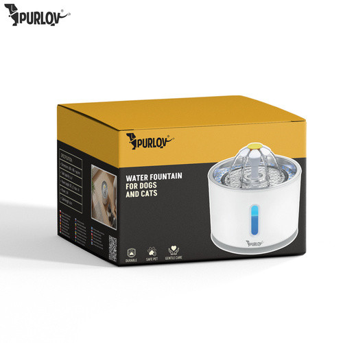 Purlov 2,4L automata itatókút macskáknak és kutyáknak, szűrővel, LED világítással