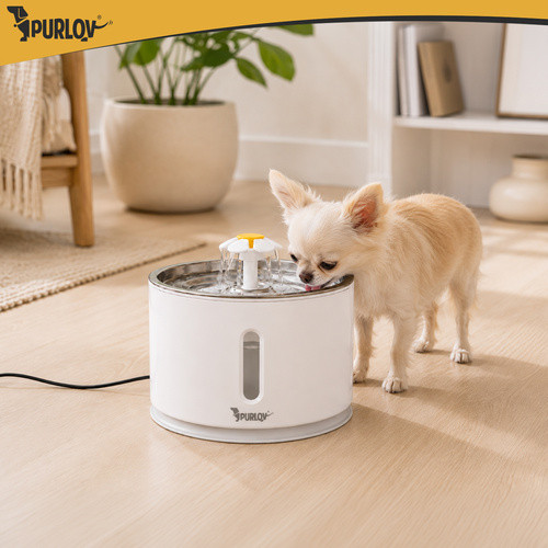 Purlov 2,4L automata itatókút macskáknak és kutyáknak, szűrővel, LED világítással