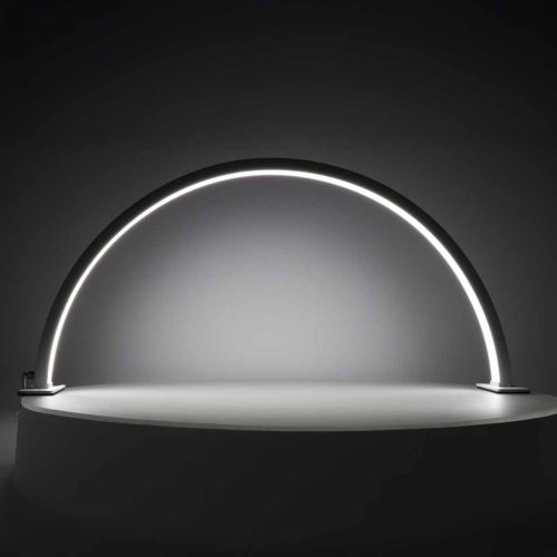 LED árnyékmentes asztali lámpa manikűrhöz, íves, fekete - 40W
