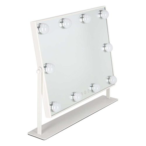 LED sminktükör 10 izzóval, 3 fényszínnel, érintőpanellel, fehér