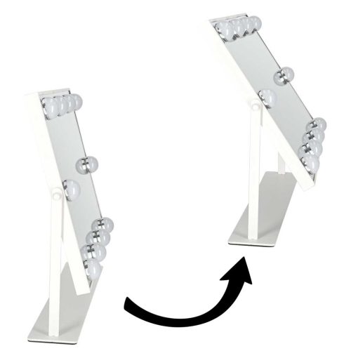LED sminktükör 10 izzóval, 3 fényszínnel, érintőpanellel, fehér