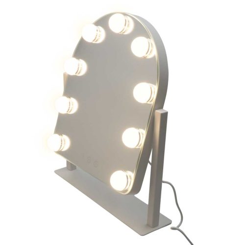 LED sminktükör 9 izzóval, érintővezérléssel, állítható fénnyel, fehér