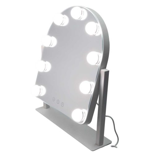 LED sminktükör 9 izzóval, érintővezérléssel, állítható fénnyel, fehér
