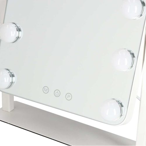 LED sminktükör 9 izzóval, érintővezérléssel, állítható fénnyel, fehér