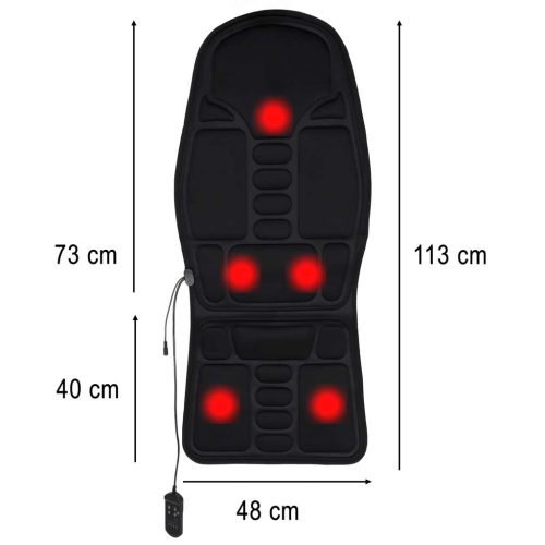 Hátmasszírozó melegítő masszázs szőnyeg az autósüléshez