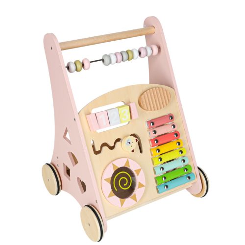 Baba babakocsi fa járókeret abakusz rózsaszínnel