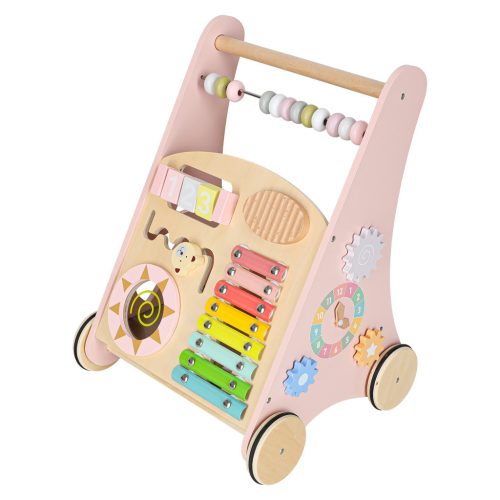 Baba babakocsi fa járókeret abakusz rózsaszínnel