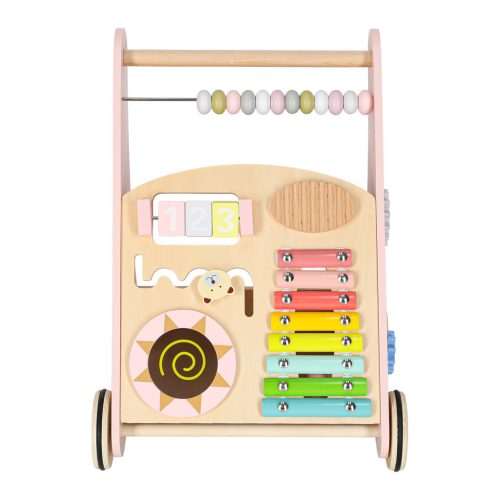 Baba babakocsi fa járókeret abakusz rózsaszínnel