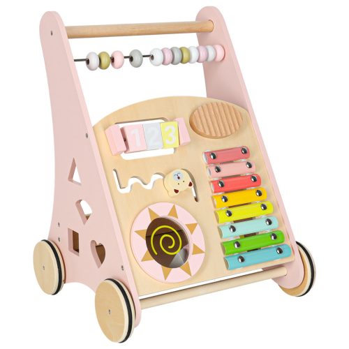 Baba babakocsi fa járókeret abakusz rózsaszínnel