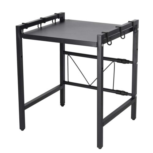 Konyhai polc a mikrohullámú sütő felett állítható fém szervező 6 fogasok