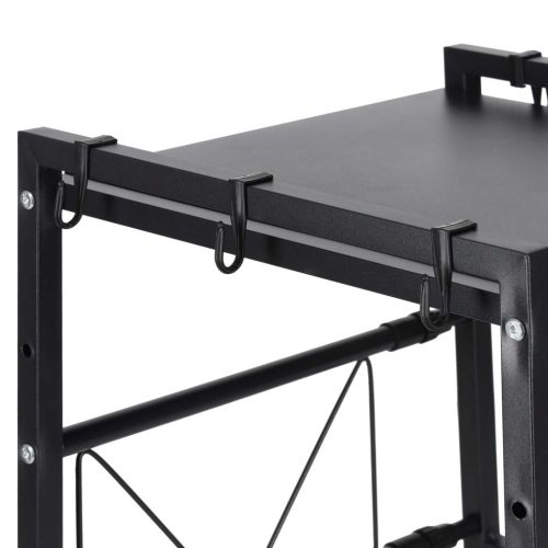 Konyhai polc a mikrohullámú sütő felett állítható fém szervező 6 fogasok