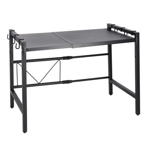 Konyhai polc a mikrohullámú sütő felett állítható fém szervező 6 fogasok