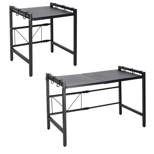 Konyhai polc a mikrohullámú sütő felett állítható fém szervező 6 fogasok