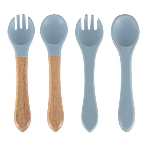 Gyermek szilikon evőeszköz készlet 8 darab menta