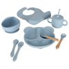 Gyermek szilikon evőeszköz készlet 8 darab menta