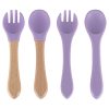 Gyermek szilikon evőeszközök 8 darabos készlet lila