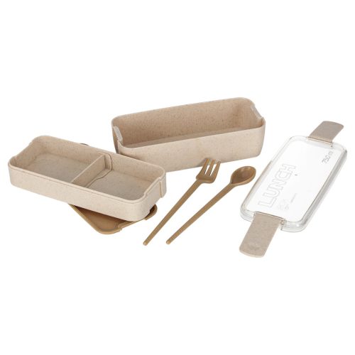 Bézs rekeszes ebéddoboz, 750 ml