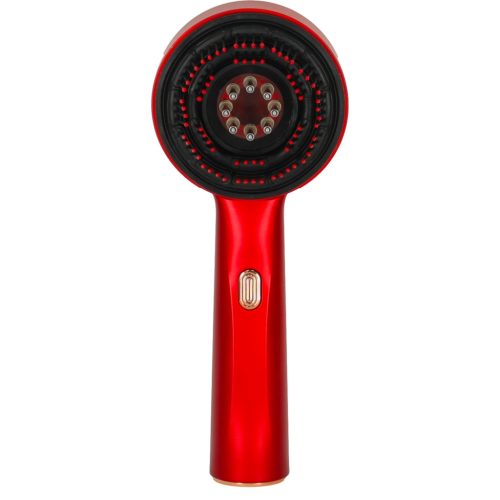 Fejmasszírozó kefe hajápolás vörös fény olaj applikátor USB