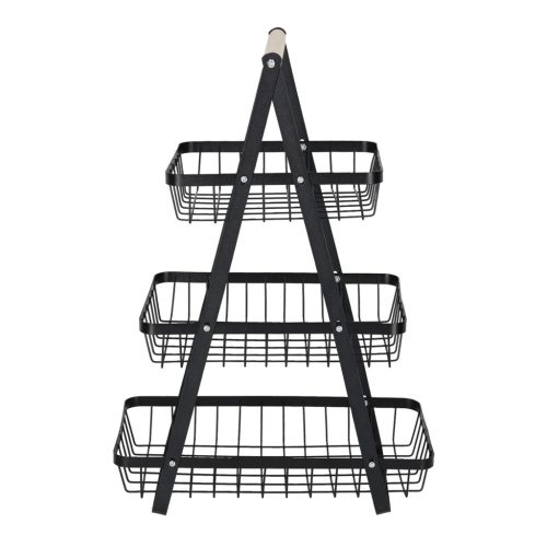 Gyümölcs és zöldség kosár háromszintes tál fém fa