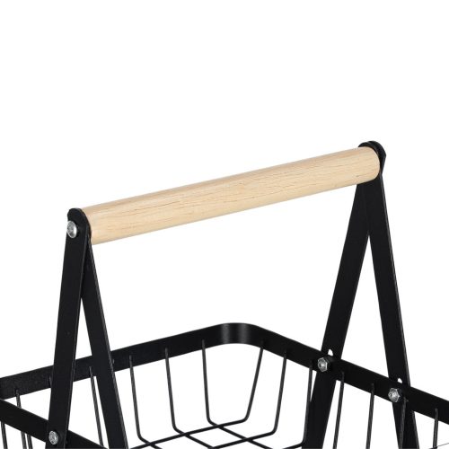 Gyümölcs és zöldség kosár háromszintes tál fém fa