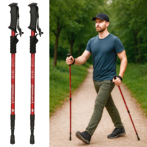 Nordic walking botok összecsukható 2 db piros