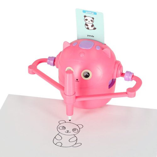 Oktatási robot interaktív tanulás rajzolni írás fiche készlet markerek rózsaszín