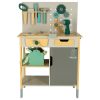 LULILO Fikso Fából készült műhely kis barkácskészlet szerszámokkal fűrész csavarhúzó hangok 86cm