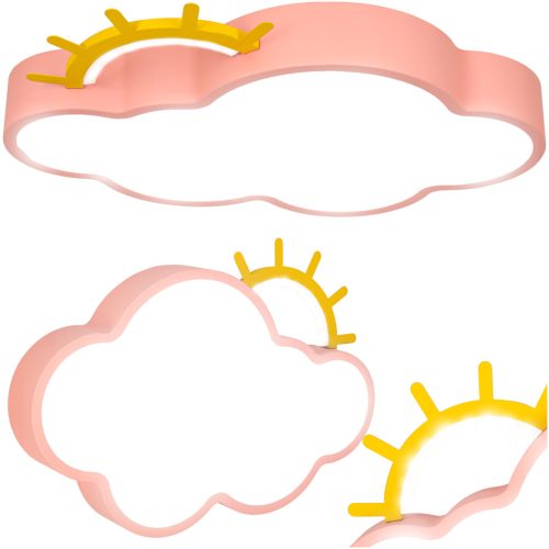 LED mennyezeti lámpa plafond gyerekszobába dimmelhető LUMELA + távirányító felhő pink