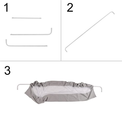 Védő ágyrács nyílás 200 cm szürke