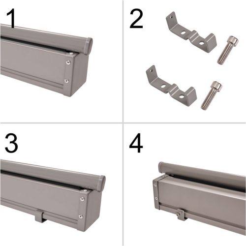 Behúzható kerti oldalfal napellenző – 160x300 cm, sötétszürke, szélvédett