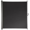 Behúzható kerti oldalfal napellenző – 160x300 cm, sötétszürke, szélvédett