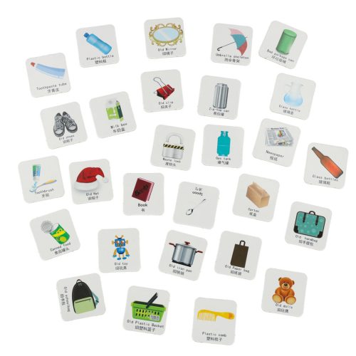 Oktatási ügyességi játék hulladékszegregációs tanulás EKO + 108 kártya