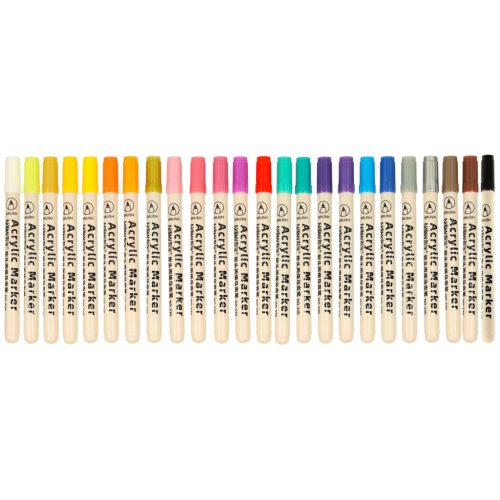 Akril szövet markerek kő filctollak DIY vízálló filctollak 24 db.