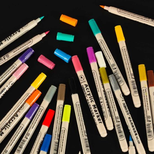 Akril szövet markerek kő filctollak DIY vízálló filctollak 24 db.