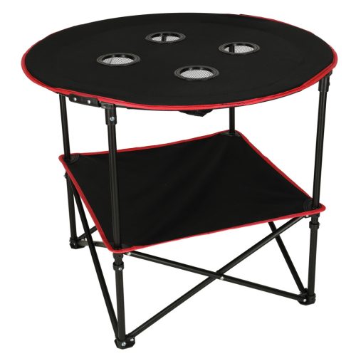 Utazási asztal összecsukható fedéllel fekete