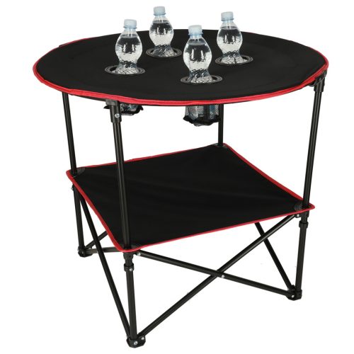 Utazási asztal összecsukható fedéllel fekete