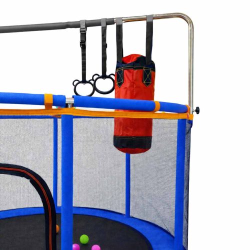 Gyermek trambulin kerti labda háló kosárlabda 150cm kék