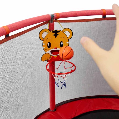 Gyermek trambulin kerti labda háló kosárlabda 150cm piros