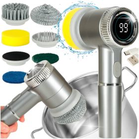   Elektromos tisztító kefe 5in1 fürdőszoba padló fugázó medence LED