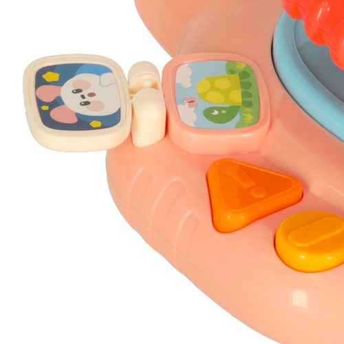 Gyermek interaktív kormánykerék játék szimulátor zenei hangok rózsaszínű