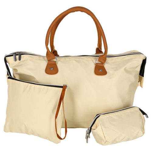 Női multifunkciós babakocsi utazótáska anyukáknak készlet bézs színű