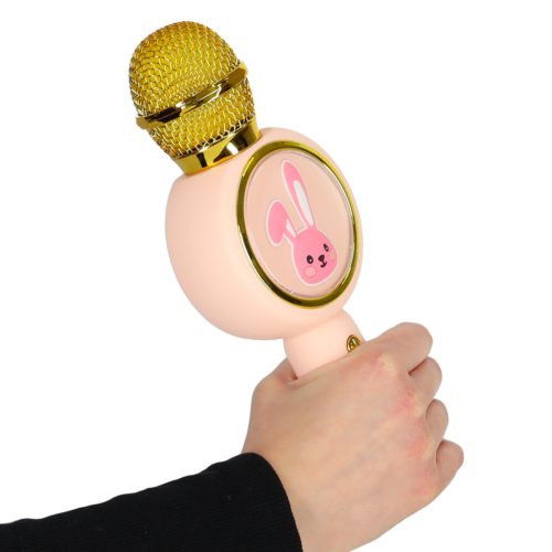 Vezeték nélküli mikrofon karaoke nyuszi rózsaszínhez