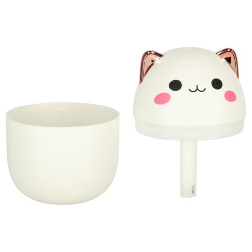 Légpárásító olaj diffúzor cica fehér