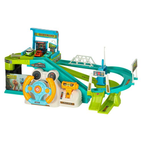 Autópálya parkolóház dinoszaurusz 4 autó